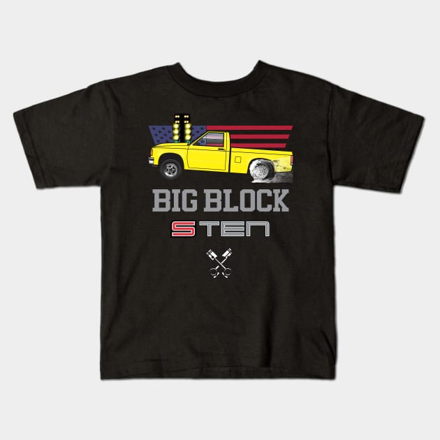Big Block Yellow Kids T-Shirt by JRCustoms44